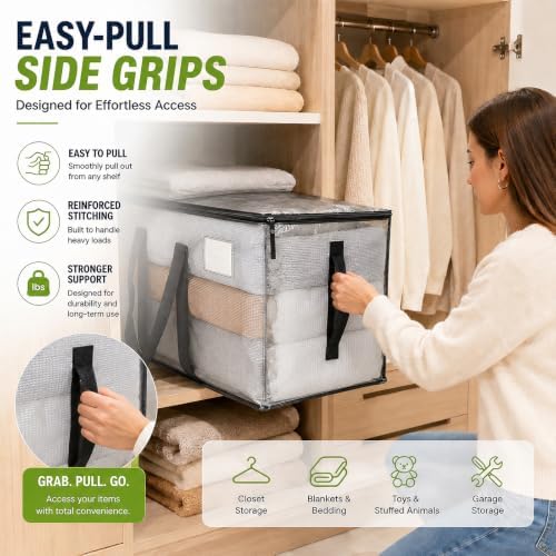 Moving Bags Heavy Duty Extra Large, 6 Pack Semi-Transparent Storage Bags with Zippers & Reinforced Handles, Waterproof Packing Bags for Moving, Moving Supplies for Clothes, College, Storage