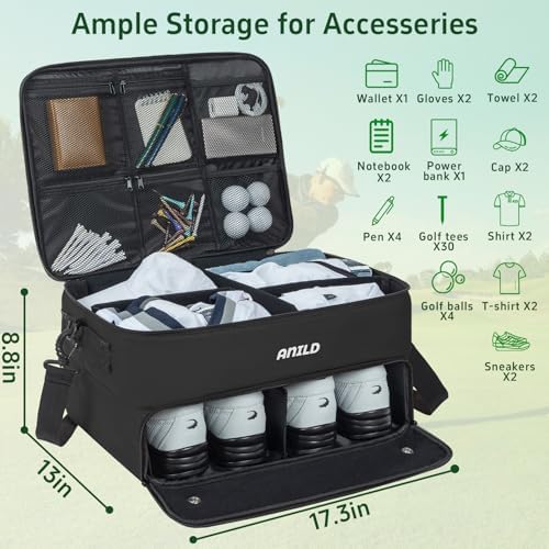 Golf Trunk Organizer, 2 Layer Golf Storage Case