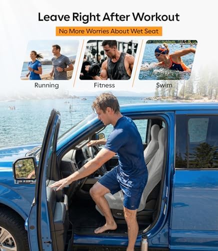 Car Seat Towel, Sweatproof, for Use After Gym, Light Gray, 1 Pack