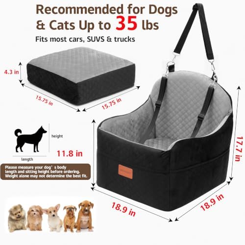 Small/Medium Dog Car Seat,Booster with Tether Car Seat For Dogs