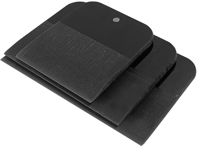 3Pcs Magnetic PPF Squeegee Window Tint Tools Auto Car Paint Protection Film Install Tool, Soft Rubber Scraper Application for Windshield Glass Tinting, Cleaning and Bubble Removal (Black Magnet)