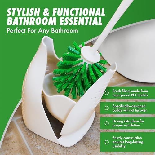 Libman Designer Bowl Brush and Caddy, Hygenic with Drying Slits, 2 Pack