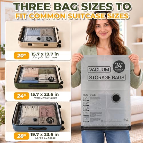 Leak-Resistant Vacuum Storage Bags, with Pump and Bags 15Pcs
