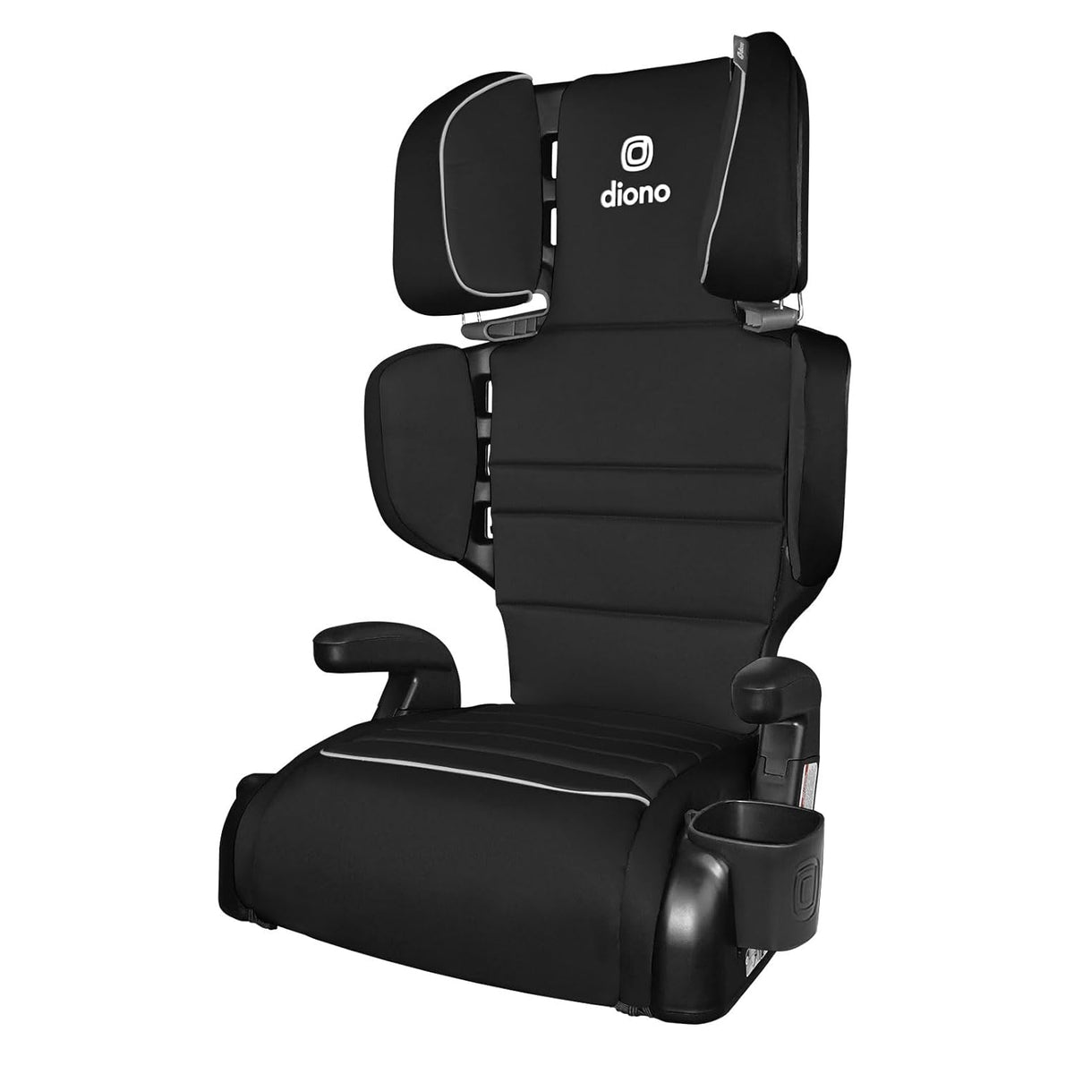 Diono Connect3 R 2-in-1 High Back Booster, Slim Fit 3-Across in Many Mid-Sized Sedans and SUVs, for Children from 40-120 lbs., Lightweight with Cupholder, Black Storm