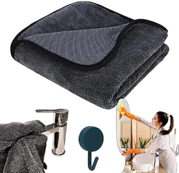 Bath XXL Drying Towel, Shiny Shower Cleaning Cloths, Shiny Drying Towel for Shower, Reusable Super Absorbent Microfiber 