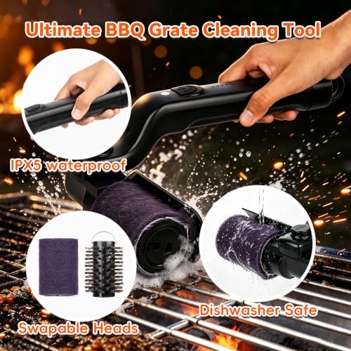Grill Brush, Electric BBQ Grill Cleaner with 3-Speed Motor