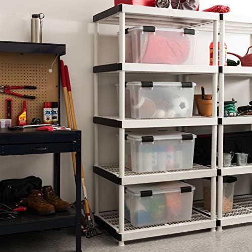 WeatherPro 63 Qt Storage Bins with Lids, 2 Pack, Clear/Black