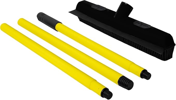 FURemover Pet Hair Removal Rubber Broom, 48" Handle