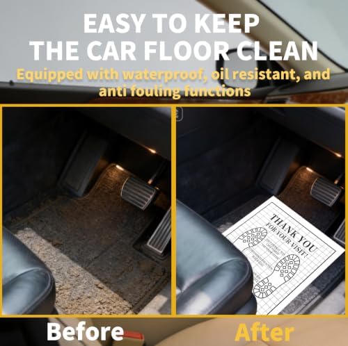 Paper Floor Mats for Cars, Disposable White Automotive Floor Mats, Waterproof Kraft Paper Car Floor Mats, Temporary Car Detailing Supplies, Interior Car Accessories for Auto Dealership (600)