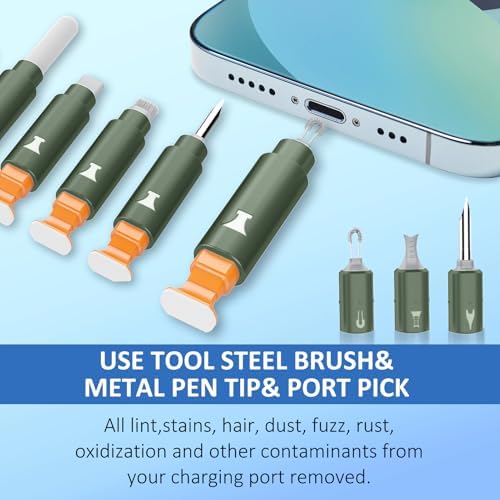 IPhone Cleaning Kit for Charging Port Cleaner AirPod Phone, Army Green