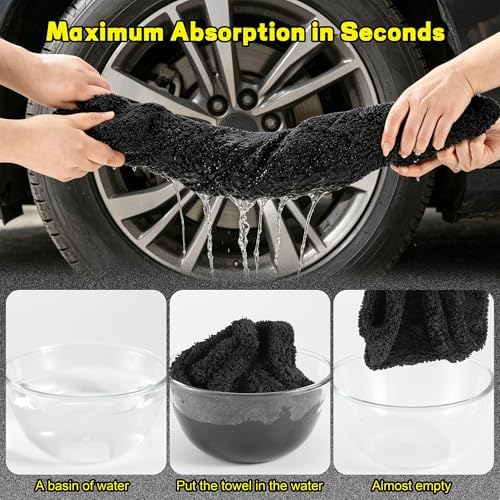 3 Pack Car Drying Towel, 1200GSM Microfiber Towels for Cars