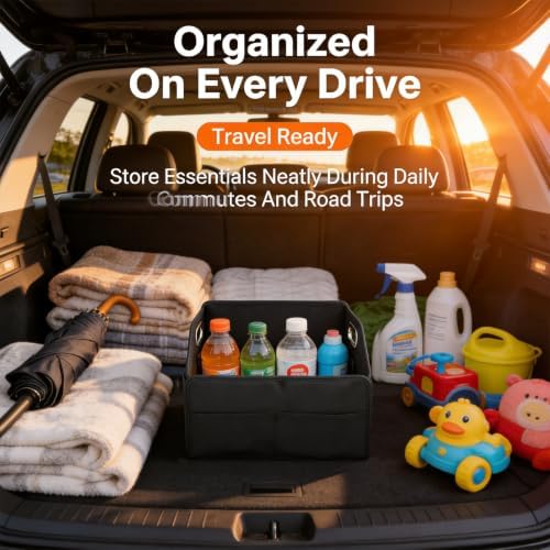 Car Storage Organizer, Waterproof PU Leather Car Organizer, Foldable Car