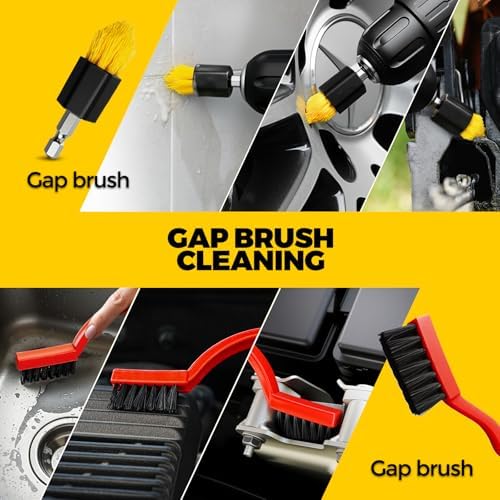 22Pack Drill Brush Attachments Set,Scrub Pads & Sponge, Buffing Pads,Power Scrubber Brush,Car Polishing Pad Kit,Wax Applicator Pad,Car Cleaning Kit,Masonry Brushes,Cleaning Supplies