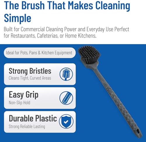20 Inch Floater Scrub Brush, Polybutylene Bristles, Black