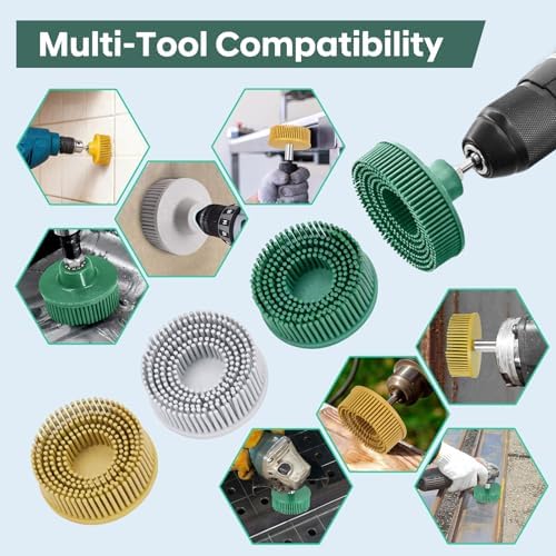 3Pcs Bristle Disc 2 Inch Gasket Remover Wheel Tool Attachments
