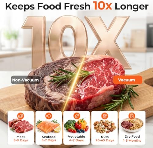 Handheld Vacuum Sealer for Food with 30 Reusable Vacuum Sealer Bags