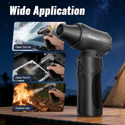 Compressed Air Duster – Super Powerful 300,000 RPM Cordless Air Duster, Rechargeable Brushless Motor, 3-Speed Adjustable, Portable Air Blower for Keyboards, PCs, Laptops, Cars, Home & Office