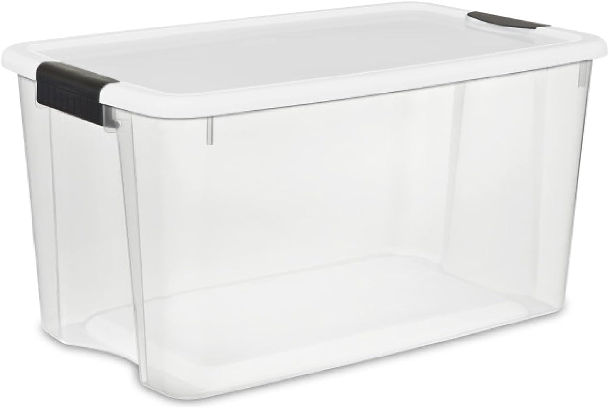 Ultra Latch Box with Lids for Home and Office, 70 Quart, 4-Pack