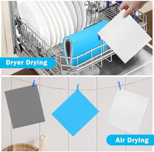 50PK Swedish Dishcloths for Kitchen, Absorbent Dish Cloths, 7x6in
