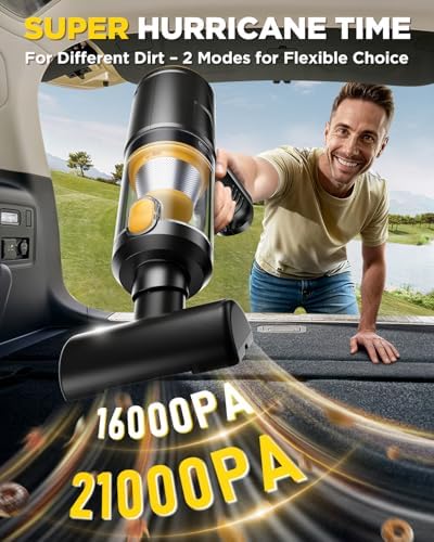 Handheld Vacuum Cleaner, 21000Pa Cordless 4-in-1 Mini Car Vacuum