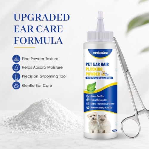 Upgraded Dog Ear Powder with 5.5 Inch Hair Removal Tool