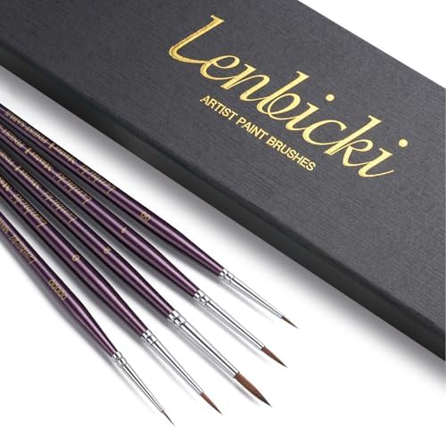 Kolinsky Sable Brushes Miniature 5PCS Professional Detail Paint Brush Set