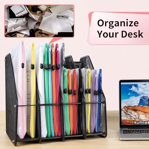 12 Pack A3 Mesh Zipper Pouch Bags, Board Game Storage Organizer