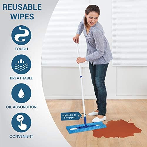 Reusable Cleaning Wipes, Handy Wipes for Kitchen and Office - Dish Cloths for Washing Dishes - Multi Purpose Disposable Cleaning Towels (12 x 20 in) 72 Pack (Blue)