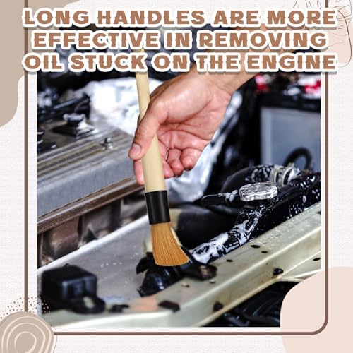 4 Pack Parts Cleaning Brush Home and Auto Use,Boar Bristle