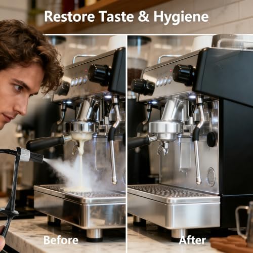 Espresso Machine Cleaning Brush with 36 Inch Silicone Hose Steam Wand Tool