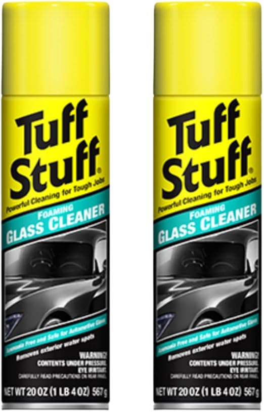 Tuff Stuff Foaming Glass Cleaner for Car Glass Window, Streak-Free Shine, Deep Cleaning Foaming Action, Safe for Tinted 