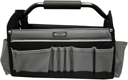 McGuire-Nicholas 15" Collapsible Tool Tote, Grey and Black Tool Tote Bag, 22015