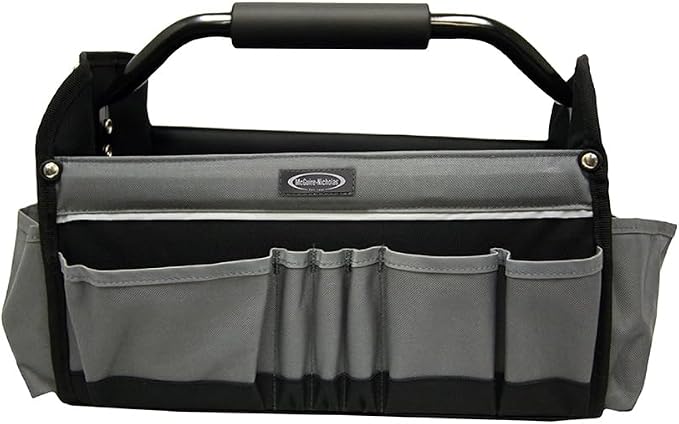 McGuire-Nicholas 15" Collapsible Tool Tote, Grey and Black Tool Tote Bag, 22015