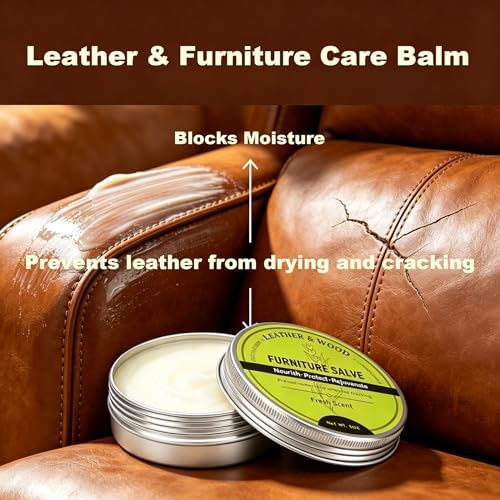 Furniture Salve for Leather, Premium Leather Furniture Conditioner Restorer