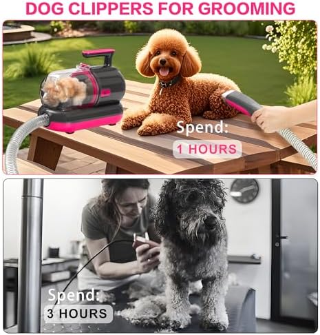Dog Grooming Vacuum Kit, 1.2L, Dyson-Style Gray