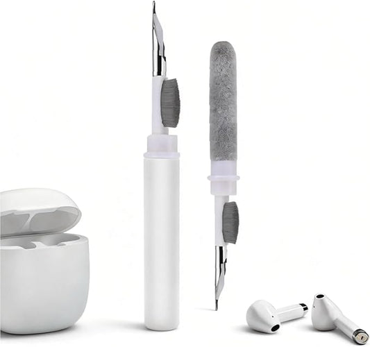 3 in 1 Cleaner Kit for AirPods Pro 1 2 3, Multi-Function Cleaning Pen with Soft Brush & Flocking Sponge for Bluetooth Earphones, Headsets Charging Case, iPhone, Laptop, Electronic Devices