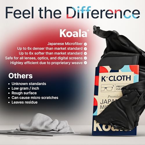 Koala Lens Cleaning Cloth | Japanese Microfiber | Black Green (Pack of 12)