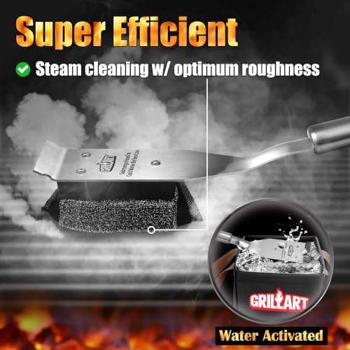 SteamWizards Grill Brush, Bristle Free & Outdoor BBQ Scrub Scraper