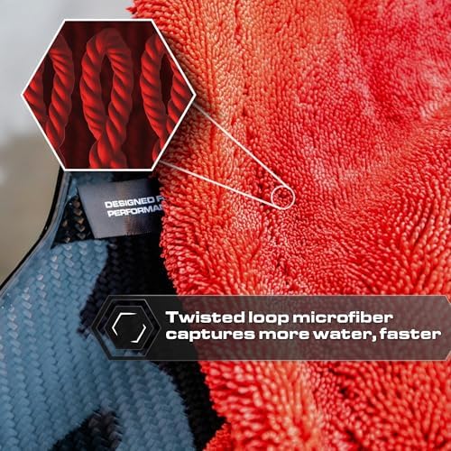 Microfiber Car Drying Towel 24"x36", 1300GSM Twisted Loop