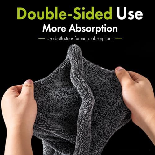 Car Drying Towel, 1300GSM Twisted Loop,28"x36",Microfiber Towels for Cars