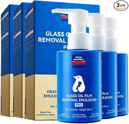Glodway Glass,Mirror and Window Cleaner for Auto and Home Cleans,Streak-Free,Ammonia-Free,Tint-Safe,4.58 OZ (3 Pack)