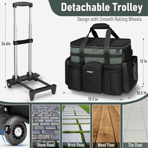 Cleaning Caddy with Wheels, Extra Large Rolling Cleaning Caddy Bag