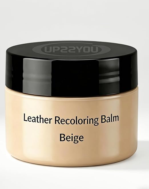 Beige Leather Recoloring Balm - Leather & Vinyl Color Restorer, Covers Scratches/Fading, for Car Seats, Sofas, Shoes & F