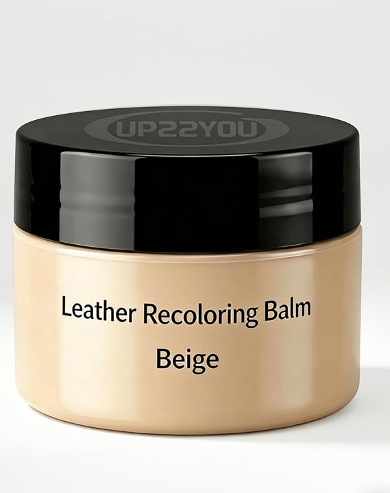 Beige Leather Recoloring Balm - Leather & Vinyl Color Restorer, Covers Scratches/Fading, for Car Seats, Sofas, Shoes & F