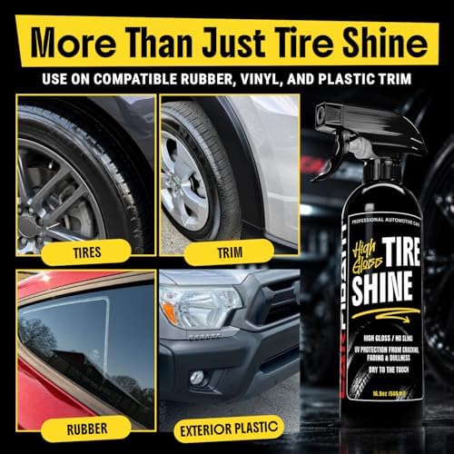 Tire Shine High Gloss Spray - Wet Look Car Tire Dressing - 16 oz