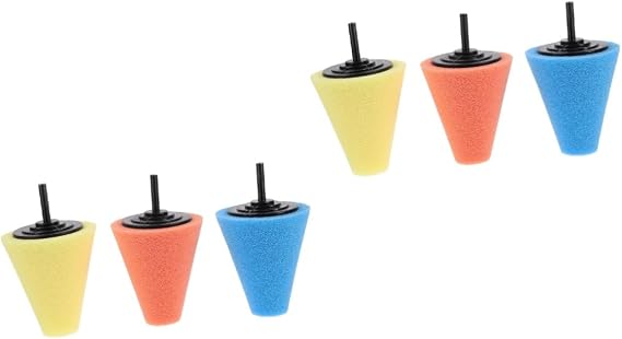 SUPVOX 6pcs Wheel Polishing Sponge Cone Buffing Pads for Car Detailing for Hard Reach Areas Reusable and Washable Compat