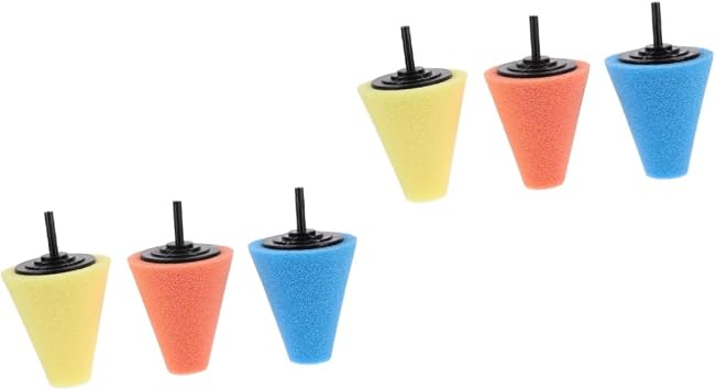SUPVOX 6pcs Wheel Polishing Sponge Cone Buffing Pads for Car Detailing for Hard Reach Areas Reusable and Washable Compat