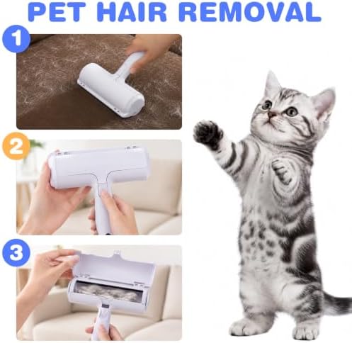 Reusable Lint Roller, Portable, for Pet Hair on Car, Light Purple