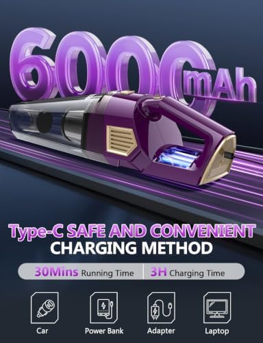 Handheld Vacuum Cordless, 15000PA Hand Held Car Vacuum Cleaner