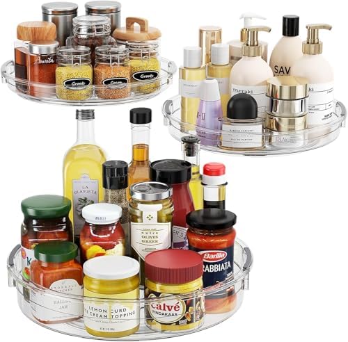 3 Pack Lazy Susan Organizer Turntable for Cabinet, 9.25'' 10.6'' 12''